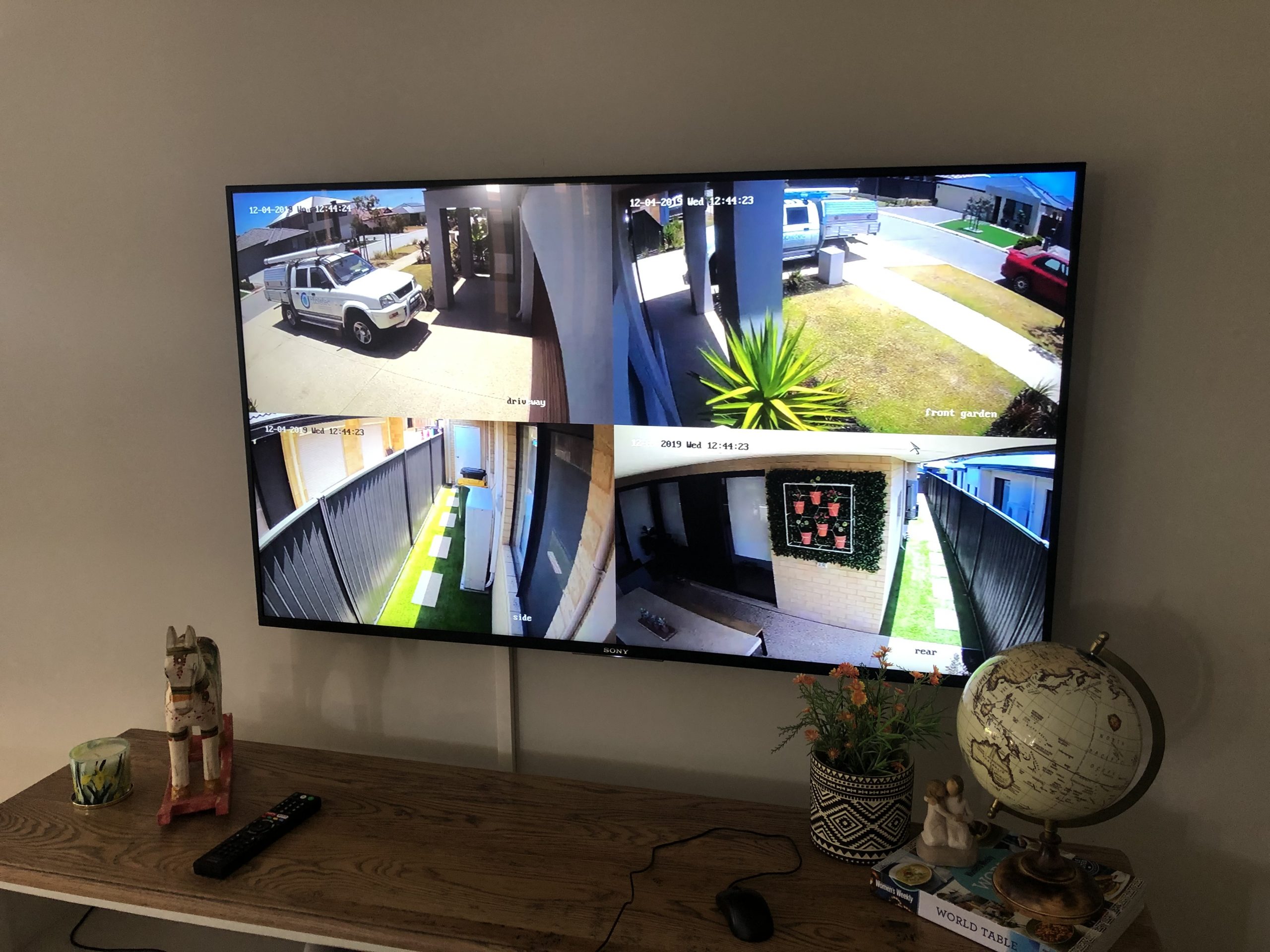 Security cameras installed in Perth and displayed on tv